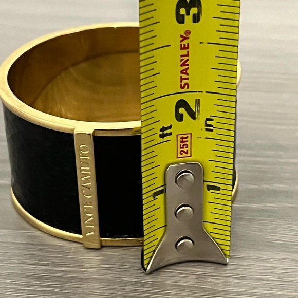 Vince Camuto Gold and Faux Leather Snake Skin Bangle Bracelet - Picture 7 of 7